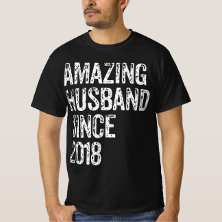 Camiseta Amazing Husband Since 2018 4 Year Wedding Annivers
