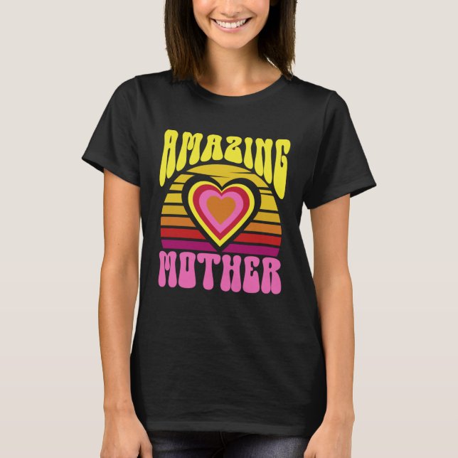 Camiseta Amazing Mother Cute Sunset Hearts Mother s Day Ret (Anverso)