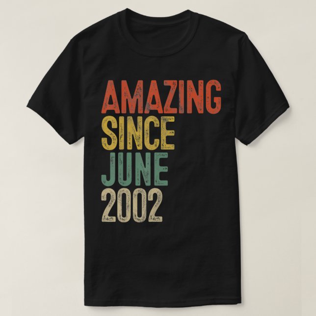Camiseta Amazing Since June 2002 19th Birthday 19 Year Old  (Diseño del anverso)