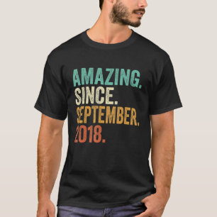 Camiseta Amazing Since September 2018 4 Year Old 4th Birthd