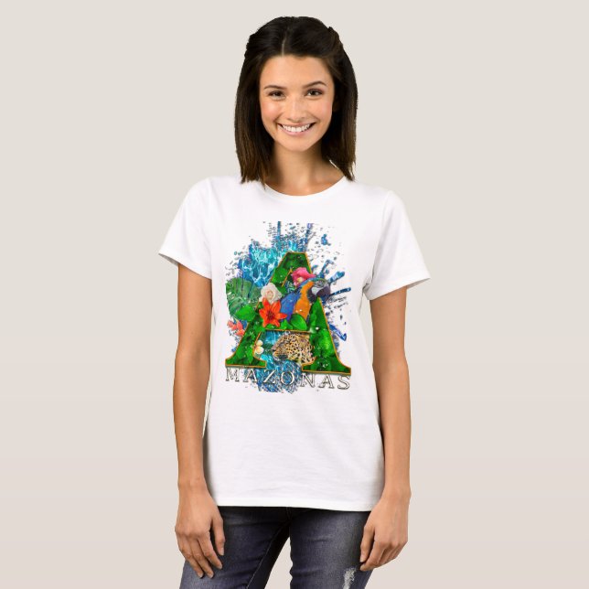 Camiseta Amazonas fauna e flora (Anverso completo)