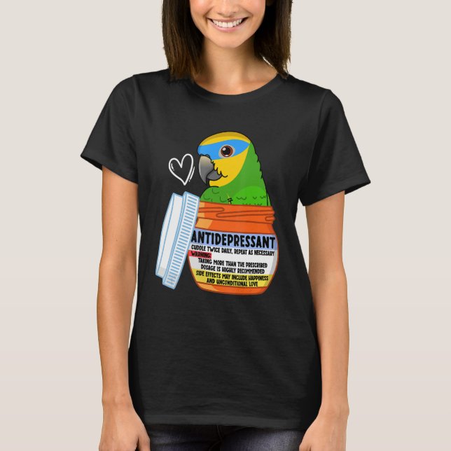 Camiseta Amazonía Naranja de loro antidepresivo (Anverso)