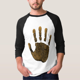 Camiseta Amber Yellow Human Handprint Art
