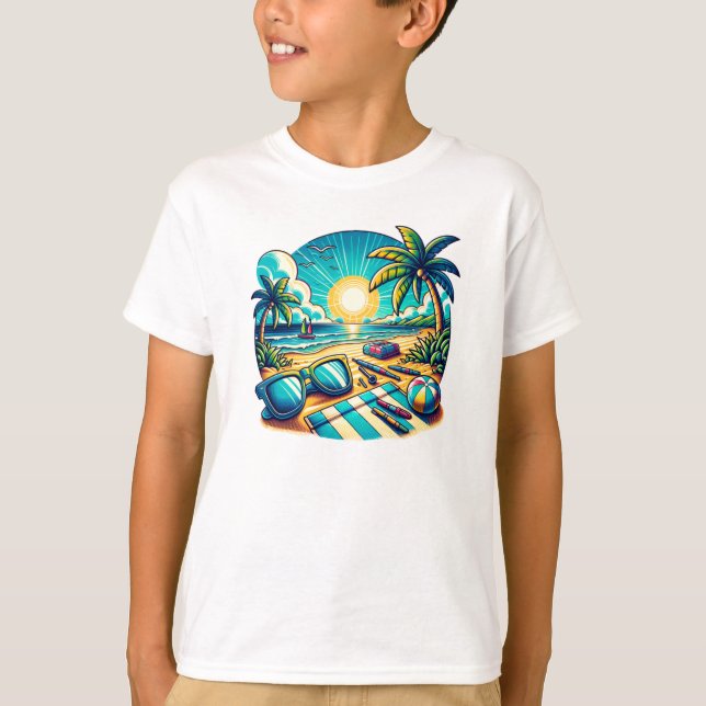 Camiseta ambiente de playa en verano (Anverso)