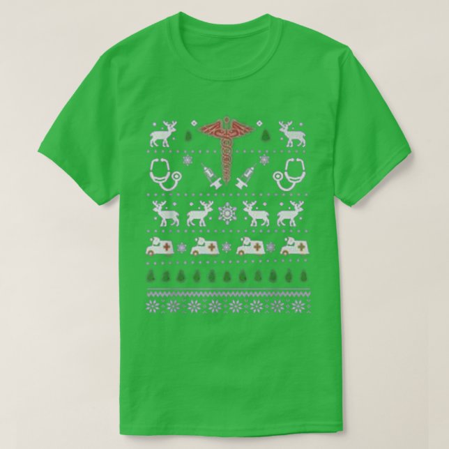 Camiseta Ambulance Christmas Tree AMR Deer Xmas Snow  (Diseño del anverso)