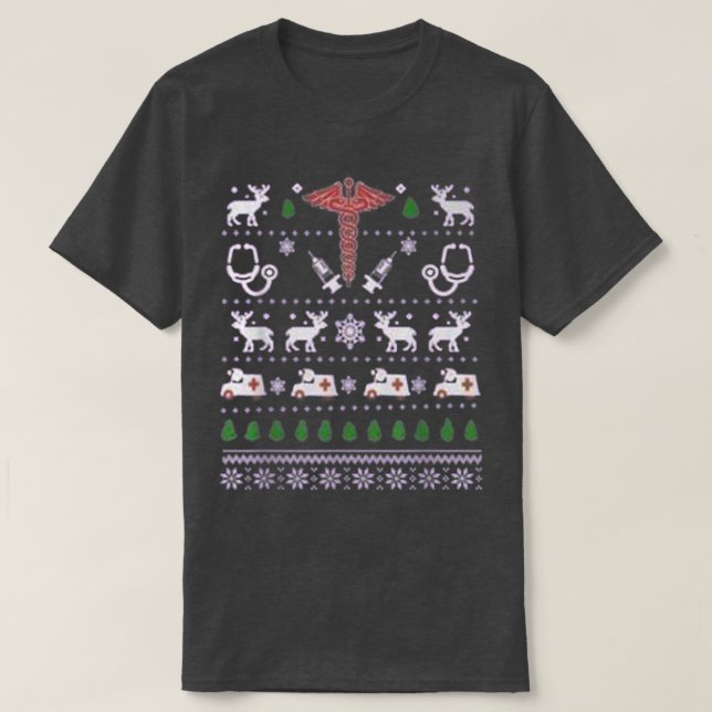Camiseta Ambulance Christmas Tree AMR Deer Xmas Snow  (Diseño del anverso)