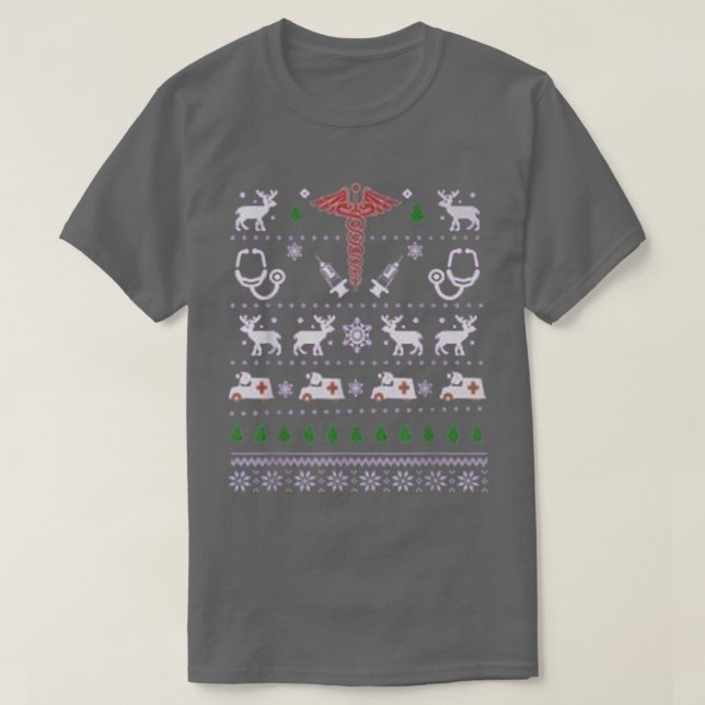 Camiseta Ambulancia Árbol de Navidad AMR Deer Xmas Nieve (Diseño del anverso)