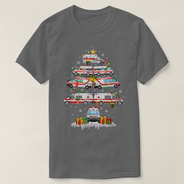Camiseta Ambulancia Árbol de Navidad AMR Funny EMS EMT Para (Diseño del anverso)