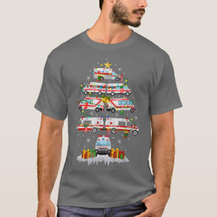Camiseta Ambulancia Árbol de Navidad AMR Funny EMS EMT Para