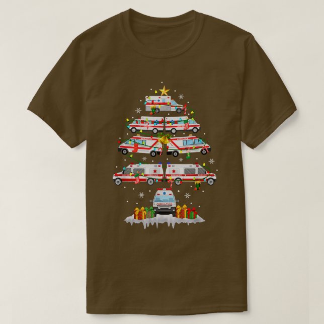 Camiseta Ambulancia Árbol de Navidad AMR Funny EMS EMT Para (Diseño del anverso)
