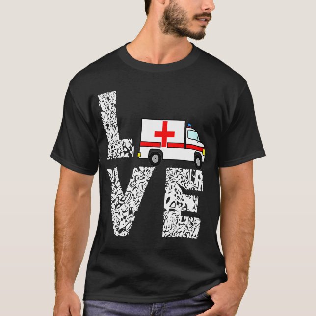 Camiseta ambulancia de socorro de emergencia del servicio d (Anverso)