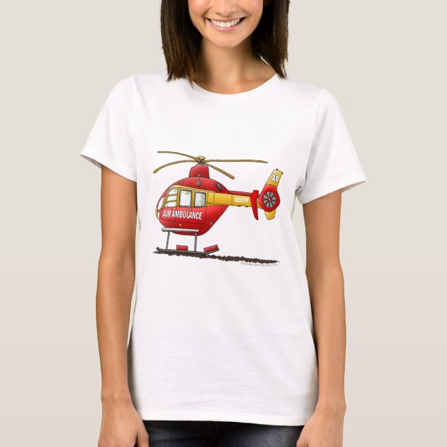 Camiseta Ambulancia médica del helicóptero del rescate del (Anverso)