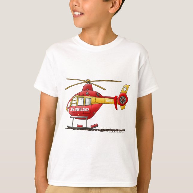 Camiseta Ambulancia médica del helicóptero del rescate del (Anverso)