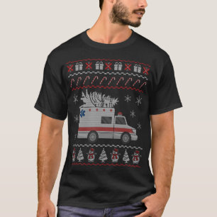 Camiseta Ambulancia Navidades feos Pajama Costume Emt