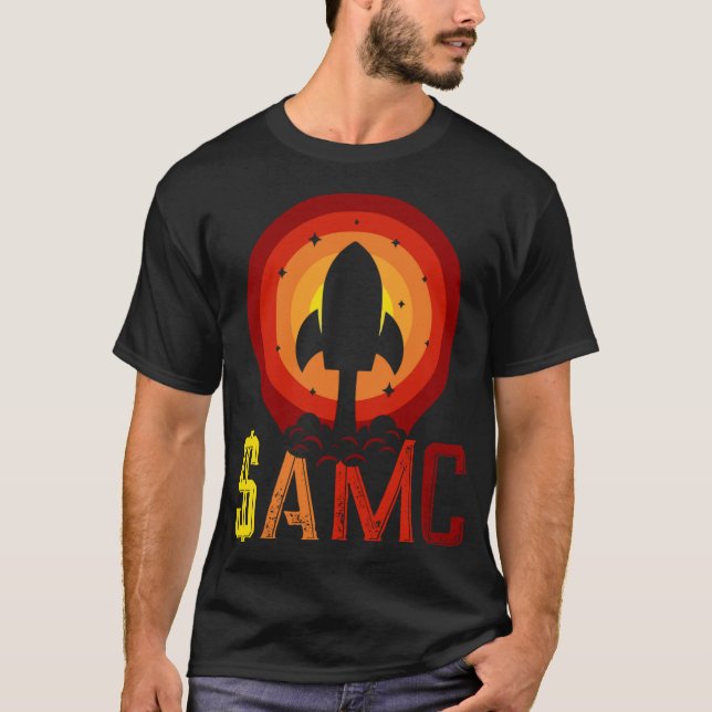 Camiseta $AMC Funny Stocks Rocket Stonk Trading (Anverso)