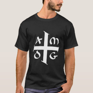 Camiseta Amdg Ad Majorem Dei Gloriam Pequeña Cruz Jesuita