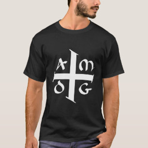 Camiseta Amdg Ad Majorem Dei Gloriam Pequeña Cruz Jesuita P