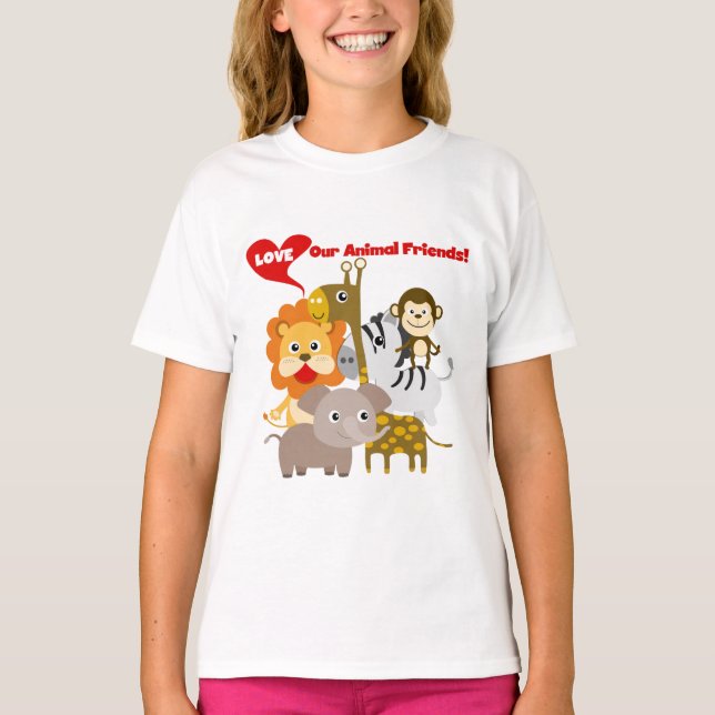 Camiseta Ame a nuestros amigos animales (Anverso)