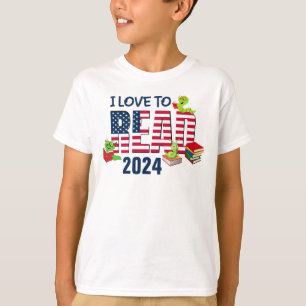 Camiseta AME AMO LEER Bandera de América 2024