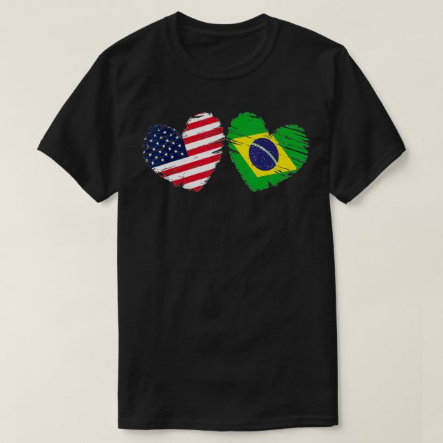 Camiseta Ame brasileño Día de San Valentín de la bandera de (Diseño del anverso)