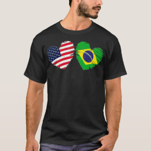 Camiseta Ame brasileño Día de San Valentín de la bandera de