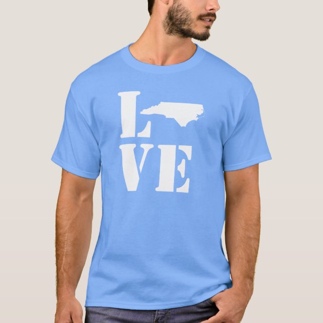 Camiseta Ame Carolina del Norte, ame el estado del tarheel, (Anverso)
