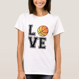 Camiseta Ame el baloncesto, arte de la palabra, diseño del
