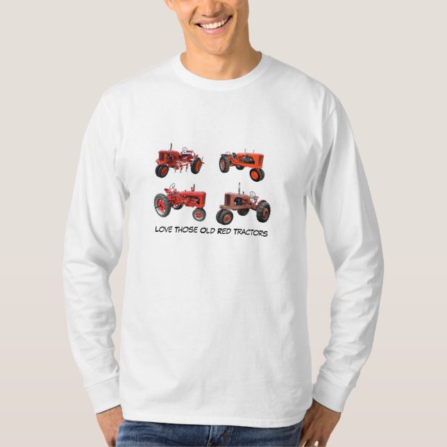 Camiseta Ame esos tractores rojos viejos (Anverso)