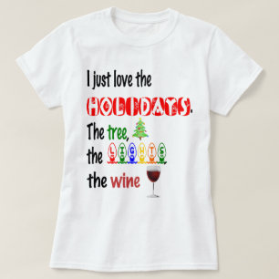 Camiseta Ame los días de fiesta, el árbol, las luces y el