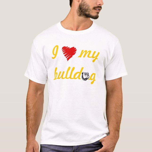Camiseta Ame mi camisón del bulldog (Anverso)