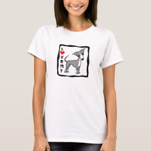 Camiseta Ame mi galgo italiano - gris
