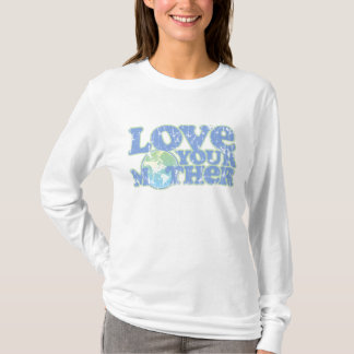 Camiseta Ame su manga larga de las señoras de la madre