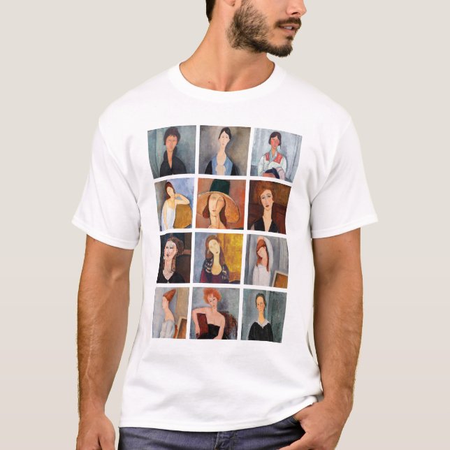 Camiseta Amedeo Modigliani - Collage de obras maestras (Anverso)