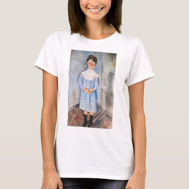 Camiseta Amedeo Modigliani - Niña pequeña de azul (Anverso)