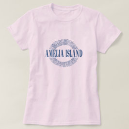 Camiseta Amelia Island en azul con diseño del sol