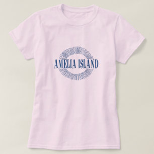 Camiseta Amelia Island en azul con diseño del sol