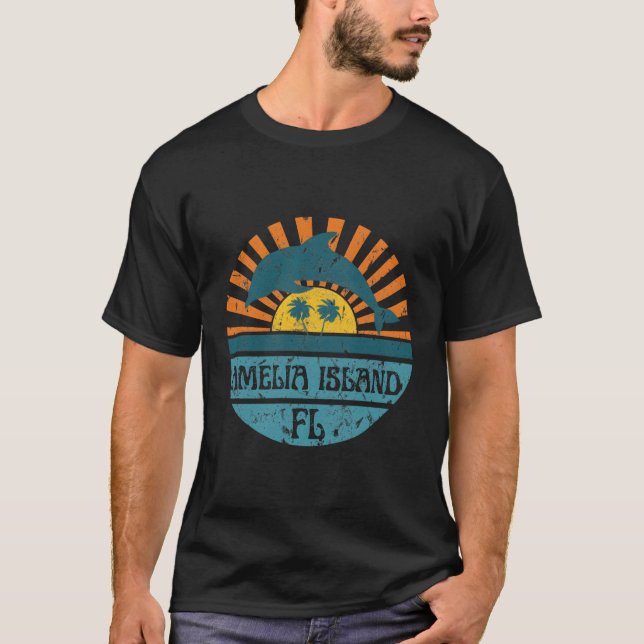 Camiseta Amelia Island Florida Beach Dolphin (Anverso)
