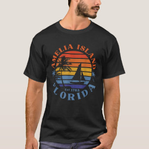 Camiseta Amelia Island Florida Beach Sailboat Summer Vacati