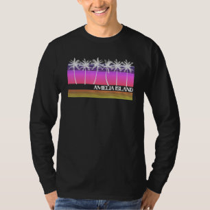 Camiseta Amelia Island Florida Estilo Retro Vintage Sunset