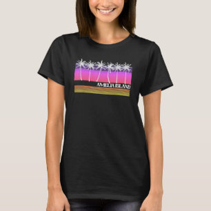 Camiseta Amelia Island Florida Estilo Retro Vintage Sunset