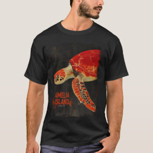 Camiseta Amelia Island Florida Vintage Sea Turtle Beach Vac