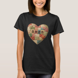Camiseta Amen Fe Católica Religiosa Parche Católico