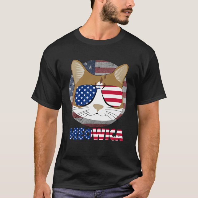Camiseta Ameowica  Cat American Meow Kitty Cute Kitten (Anverso)