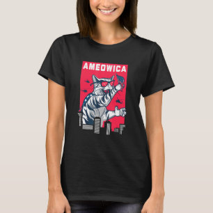 Camiseta Ameowica Cuatro de Julio Gato Patriótico Día de la