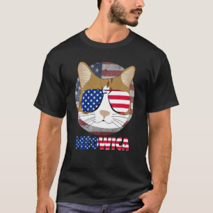 Camiseta Ameowica Gato Divertido Americano Gatito Lindo Gat