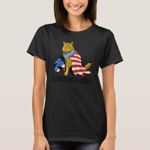 Camiseta Ameowica Heroica Gata Mamá 4 De Julio Patriótica