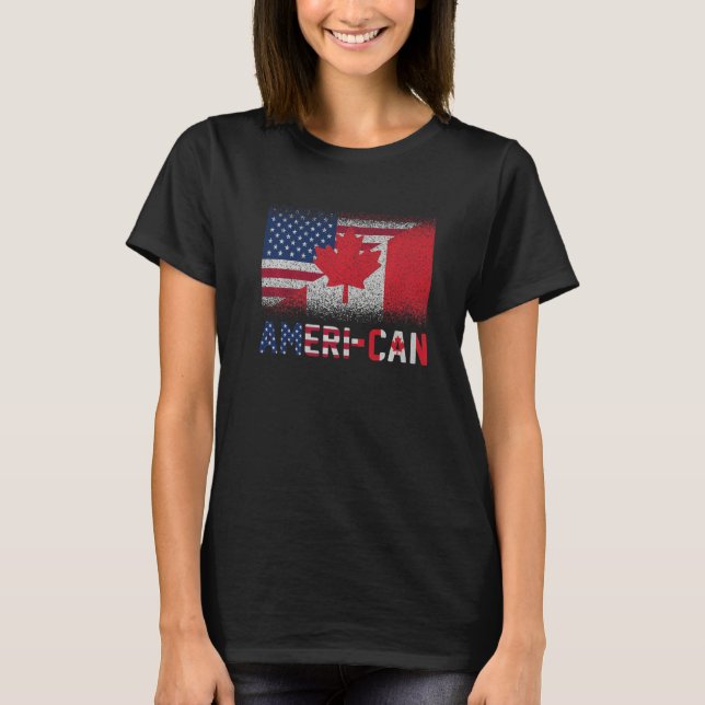 Camiseta Ameri Can Ue Eh America Canadá Bandera Canad Ameri (Anverso)
