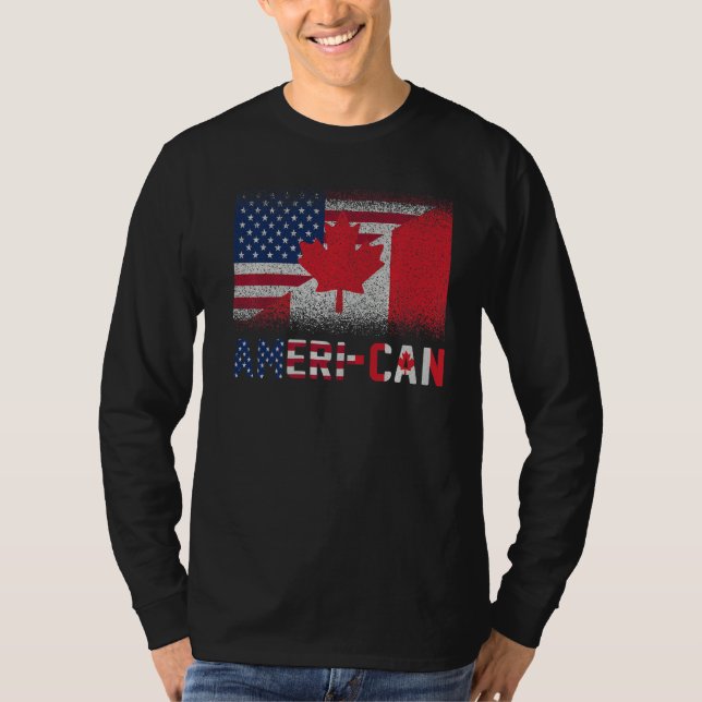 Camiseta Ameri Can Ue Eh America Canadá Bandera Canad Ameri (Anverso)