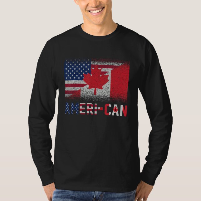 Camiseta Ameri Can Ue Eh America Canadá Bandera Canad Ameri (Anverso)