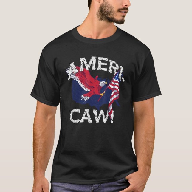 Camiseta AMERI CAW Eagle America Meme USA 4 de julio (Anverso)
